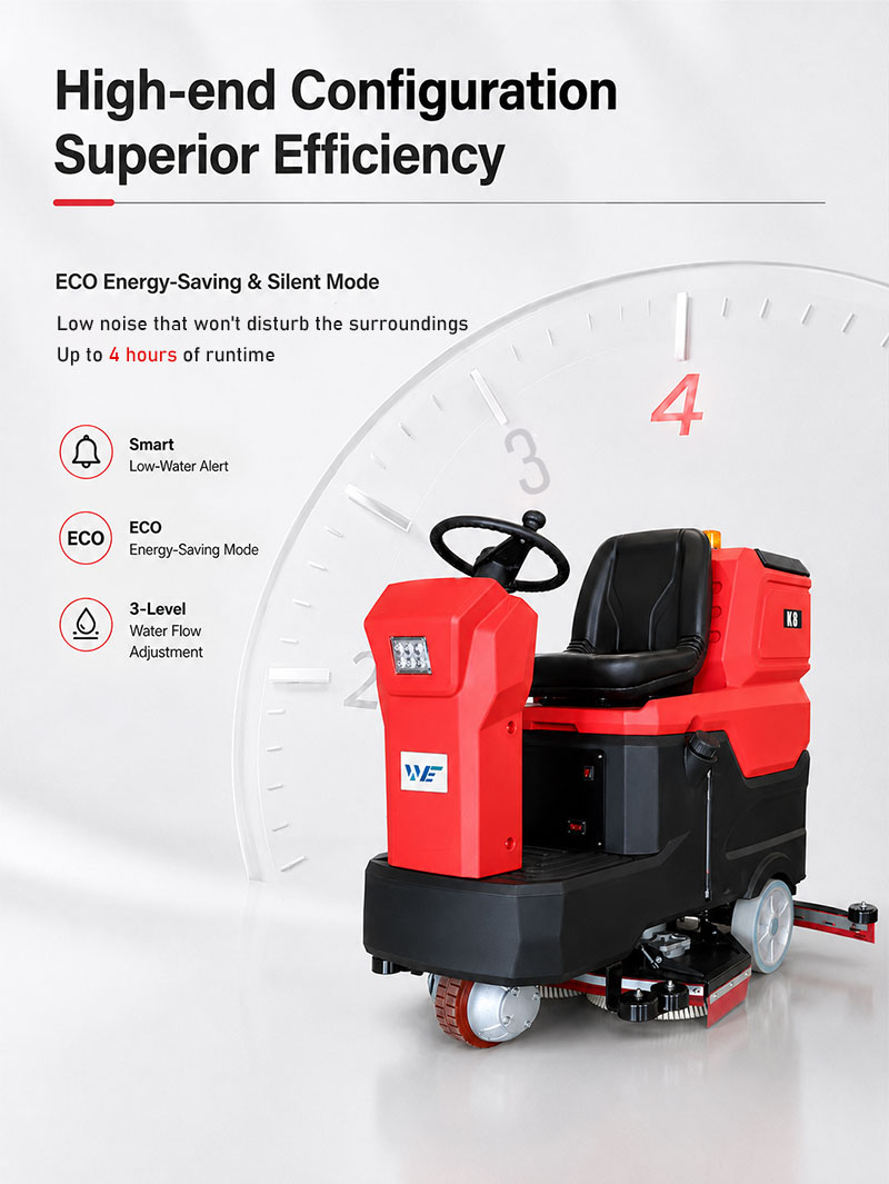 Heavy Duty Intelligent Ride on Floor Scrubber Industrial Battery Powered Floor Cleaning Machine for Warehouse Airport Factory
