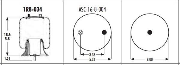 Rubber 1R8-034 Goodyear Air Spring 566-16-3-007