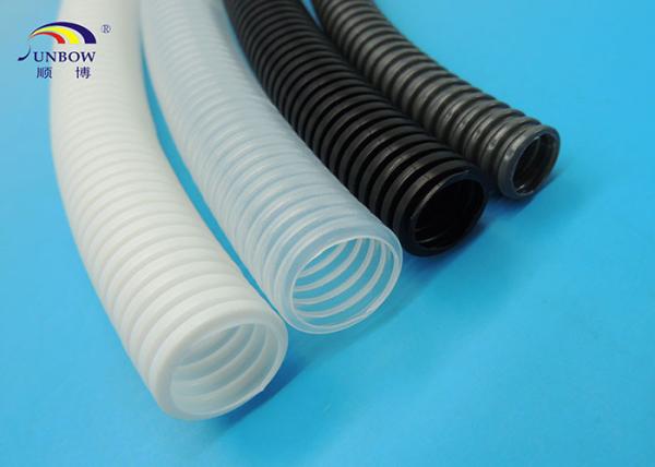 Ripple Flexible Corrugated Pipes / Wire Loom Corrugated Split Plastic Tube