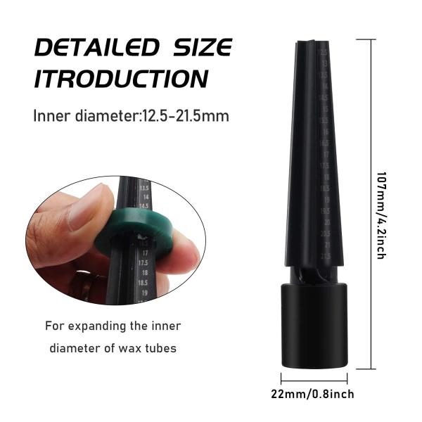 Filer кольца воска высекая правителя ручки пальца пластмассы и нержавеющей стали резца