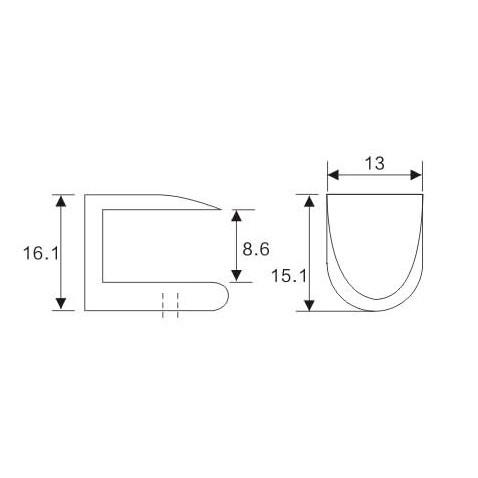 Fixed Glass Holder YS-035, Zinc Alloy,  for glass 8mm, finishing chrome or Satin