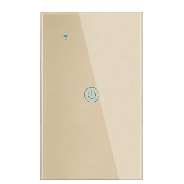 Single Pole 1 Gang Smart Switch Touch Glass Smart Switch Wall Mounted 10A