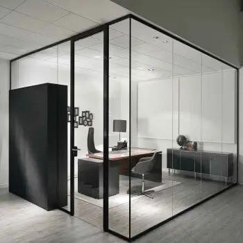 Soundproof Aluminium Office Glass Partition Panel OEM