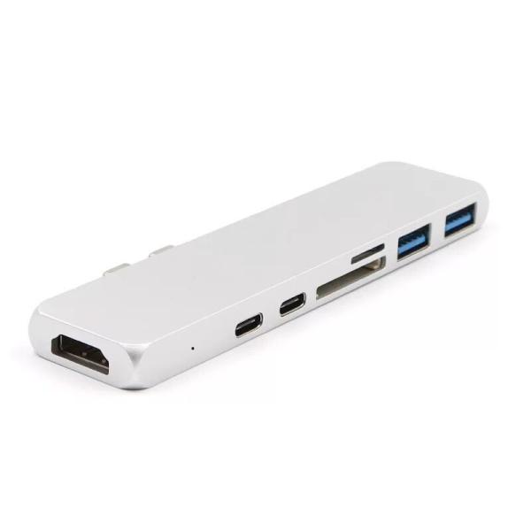 7 in 1 Dual Type-C Docking Station Thunderbolt 3 Hub for 2016/2017/2018 MacBook Pro with 100W Power Delivery