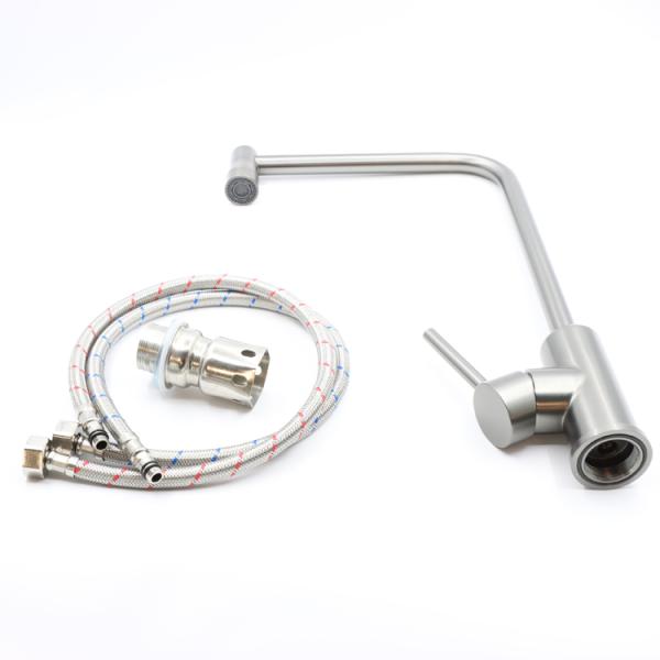 SUS304 Brushed Bathroom Vanity Faucet 304 Stainless Steel Faucet