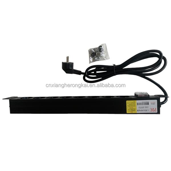 European Standard PDU 8 Sockets 1U Power Distribution Unit with On Off Switch