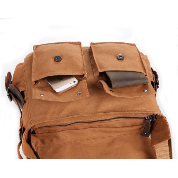 Сумка посыльного дела полиэстера случайная, сумка кожи дела людей 12oz