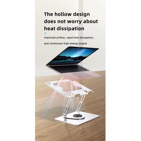 360 Degree Rotatable Alloy Heat Dissipation Laptop Tablet Stand for 11-17'' Notebook Compatibility and Durable Design