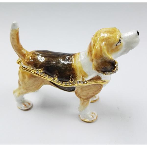 Handmade dog shape animal print jewelry box for Jewelry dog trinket boxes