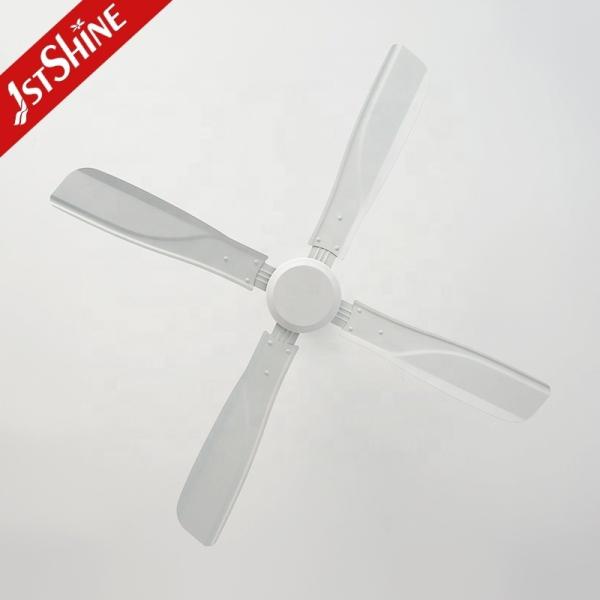110-240V/50Hz-60Hz Ventilador de teto de ferro branco com controle remoto inteligente e 4 lâminas