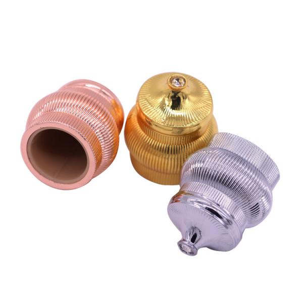 Bottle Mouth 24mm * 36mm Diamond Zamac Perfume Cap For Antique Perfume Bottles