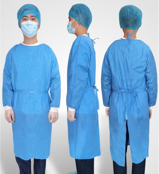AAMI Level 1 SMS 25gsm Disposable Infection Control Gowns Open Back