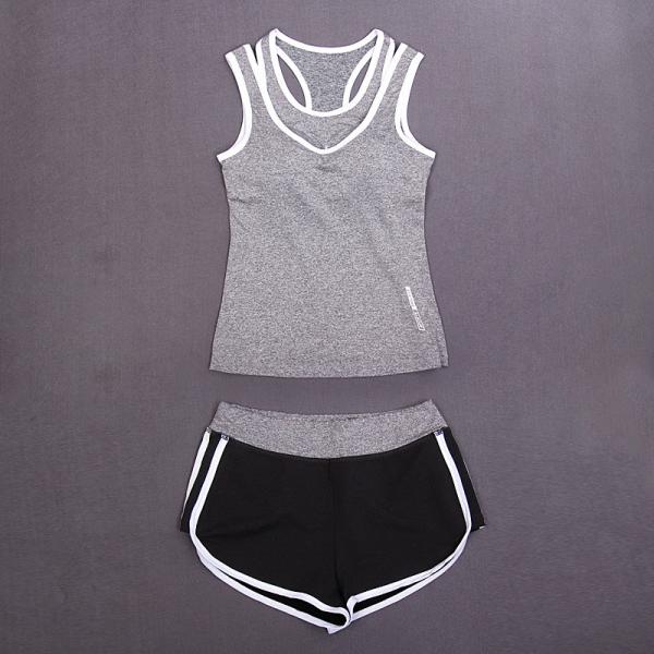 CPG Global Women 2017 Breathable Spring Summer  Quick Dry 2 Pieces Set Sports Top Bra with Running Shorts T1004