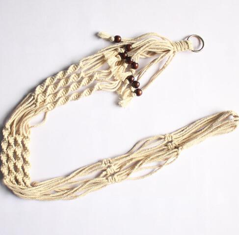 Wholesale t two -Pack Plant Hanger Macrame Jute 4-Leg without Hoop for Indoor Outdoor Balcony Ceiling Patio Deck Round