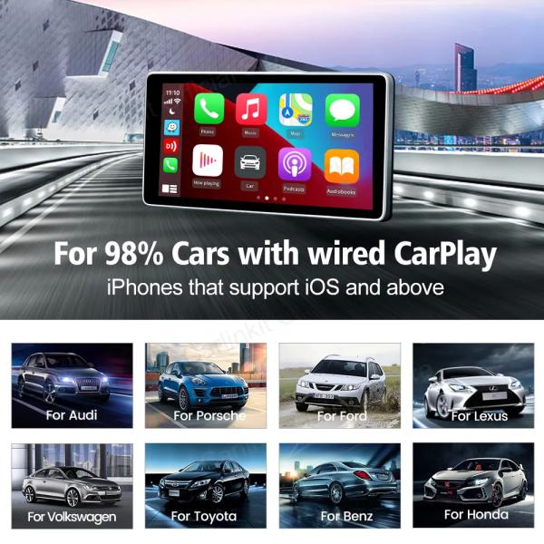 2 In 1  Wired to Wireless Adapter Carplay Android Auto CP2A Compatible With Wired CarPlay USB Plug And Play