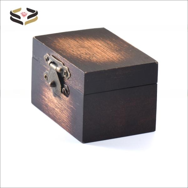 Madera Koa natural grabado en caja de anillos de madera personalizada para anillos de boda 60*40*36mm