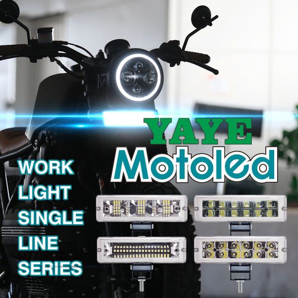YAYE Vehicle LED Work Light Bar Car Motorcycle Offroad Truck UTV ATV Projector Lens 100V 20W Universal White Red Blue Pink 6500k