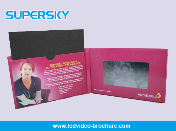 Folder LCD Video Greeting Card Paper Video Mailer For Wedding Invitation