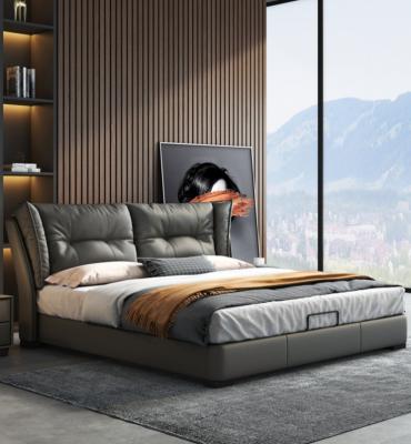 Mobília moderna Matte Dark Gray do quarto do Corium mole 1,8 medidores de cama de casal