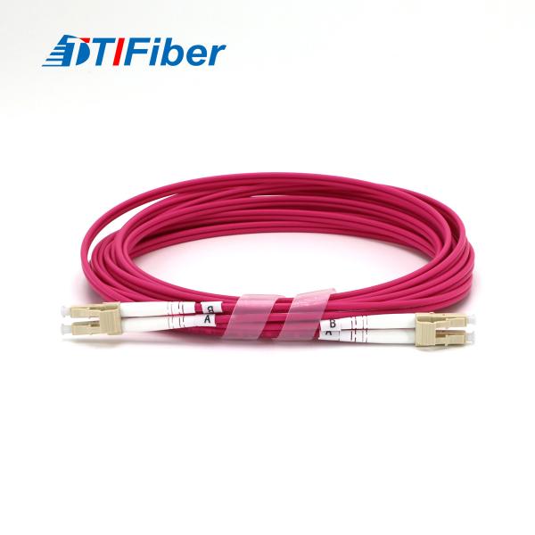 Duplex OM4 Erica Violet Color Jacket Fiber Optic Patch Cord Multimode