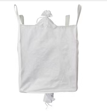 1000 kg de peso de carga Bolsa Jumbo con lazo de la esquina cruzada y la falda blanca superior