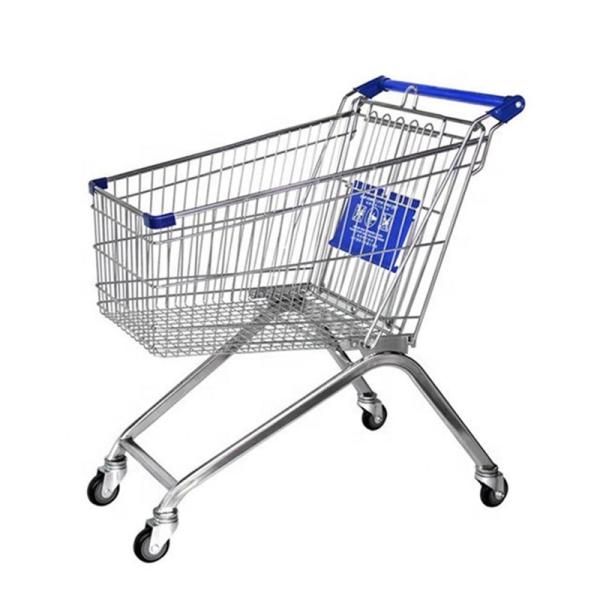 125ltr Iron Wire Grocery Shopping Trolley Cart German Style 1.05M With Wheels