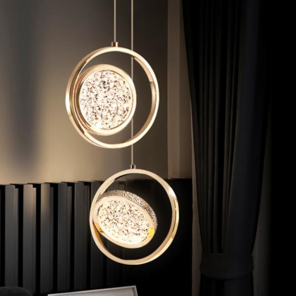 Moderna lámpara colgante LED acrílica decorativa para el hogar, sala de estar, hotel, círculo, luz colgante