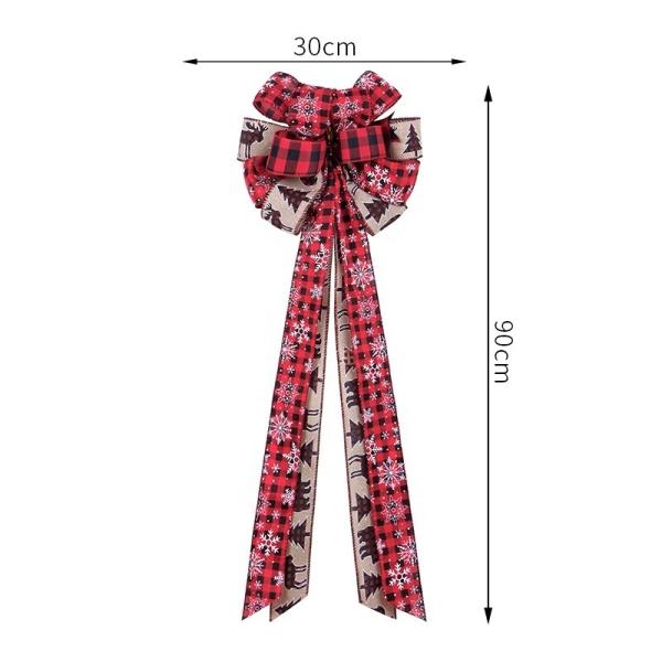 Arco de fita estilo arco de puxar para a decoração DIY Férias feitas Jumbo Arcos de Natal em vermelho