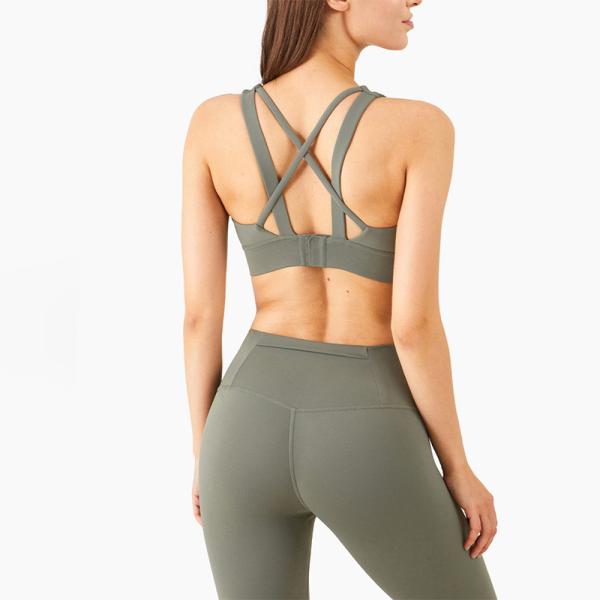 4 Colors Cross Back Padded Sexy Yoga Sports Bra Women Breathable Four Way Stretch