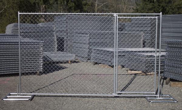 8'x12' temporary chain link fence panels diameter wire 11.5ga chain link mesh 2 x 2 tube 35mm wall thick 1.60mm