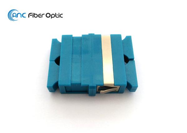 SC Duplex Fiber Optic Network Adapter Flangeless Ceramic Sleeve SUS304 Metal Clip