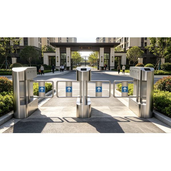 Hotel Lobbies Swing Turnstile Floor Mounted With RFID Access Control