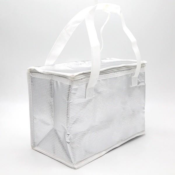 White Promotional Non Woven Material aluminum cooler bag thermal bag with Zipper