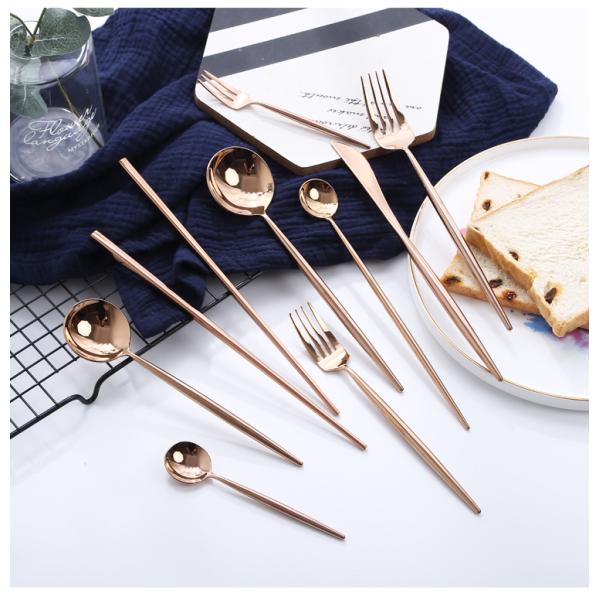 High Quality Stainless Steel Cutlery with Rose Gold Color  Wedding Banquet Flatware