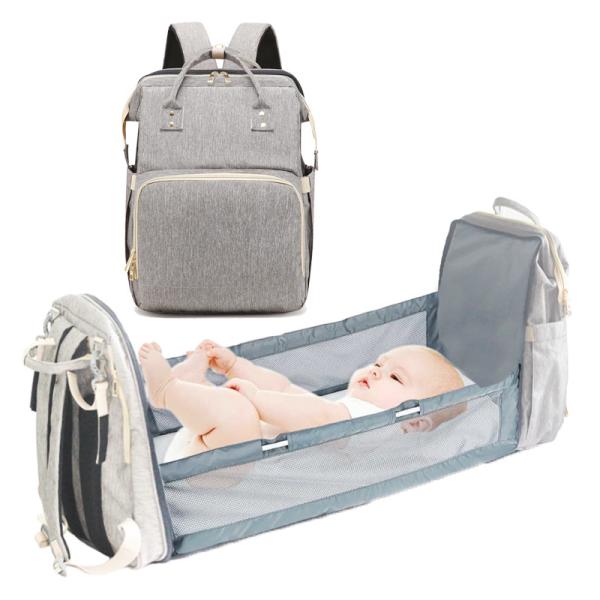 Unisex Solid 3 In 1 Baby Diaper Backpack 30~40L Oxford