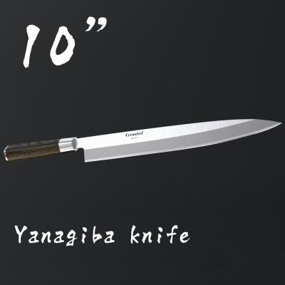 10 faca do sushi de Cerasteel Yanagiba com o punho da madeira de faia