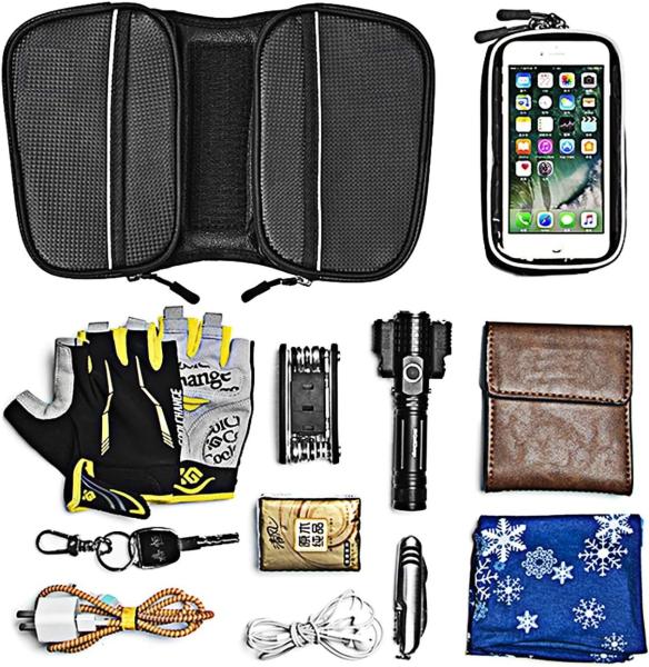 Bike Phone Front Frame Bag Waterproof Bicycle Handlebar Bag With Touch Screen Cell Phone Case Holder Cycling Storage