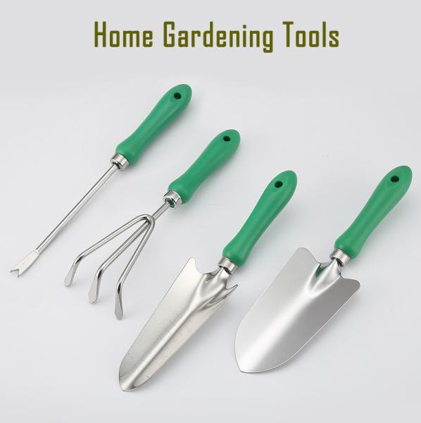 Stainless Steel Garden Tools Set Lightweight 4pcs Plastic Handle