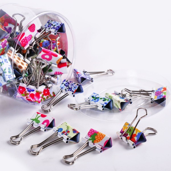 wholesale PVC drum 4 color 25mm color OEM printed binder clip
