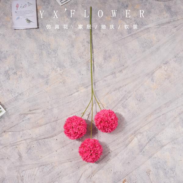 Pompom simulation faux flower bouquet for wedding floor arrangement, high-end decorative landscaping for wedding setup