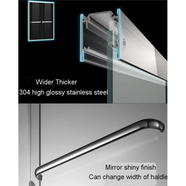 Two Panel Sliding Glass Shower Doors Glass Thickness 6mm With PVC Waterproof Strip