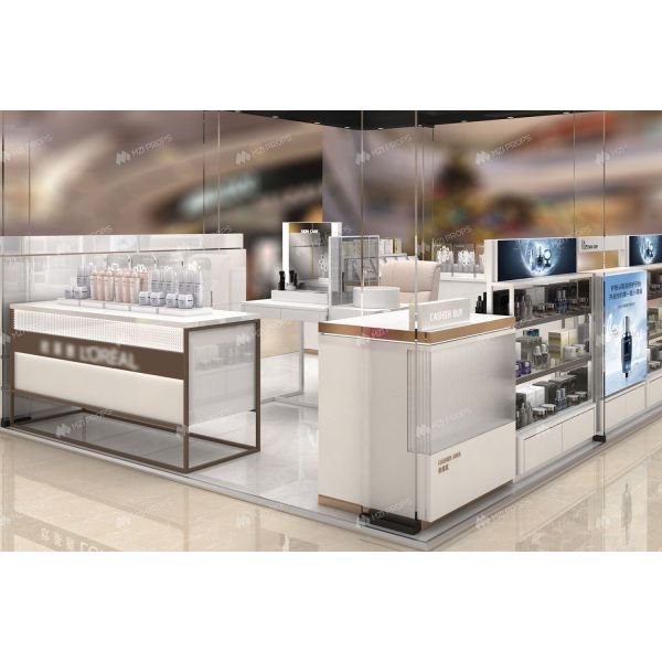 BKC016 Fashion-Forward Cosmetic Kiosk Design Makeup Mall Kiosk for Beauty Store Decoration