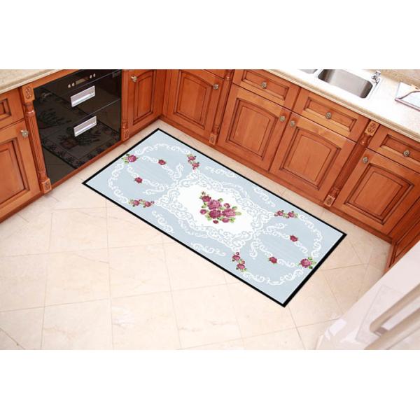 Floral Printing Outdoor Door Mats Durable With 100% Polyester Fleece Fabric