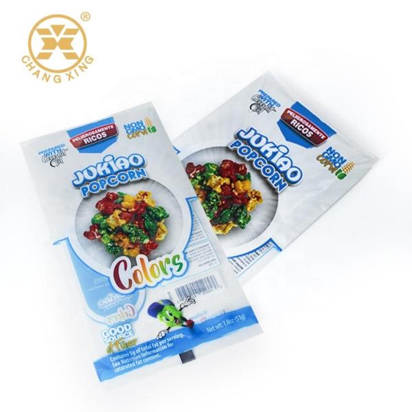 Popcorn LDPE Zip Lock Matte Aluminium Foil Matte Stand Up Pouch 3 Side Seal Flat Pouch Odm