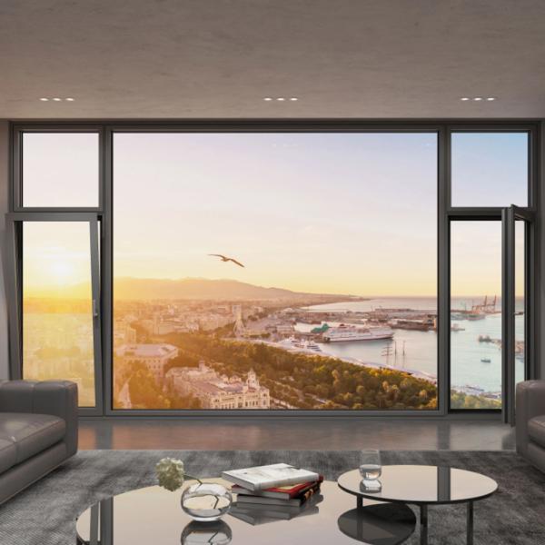 Venda direta Folding Screen Alumínio Janela deslizante para casa 2,2 mm espessura da parede