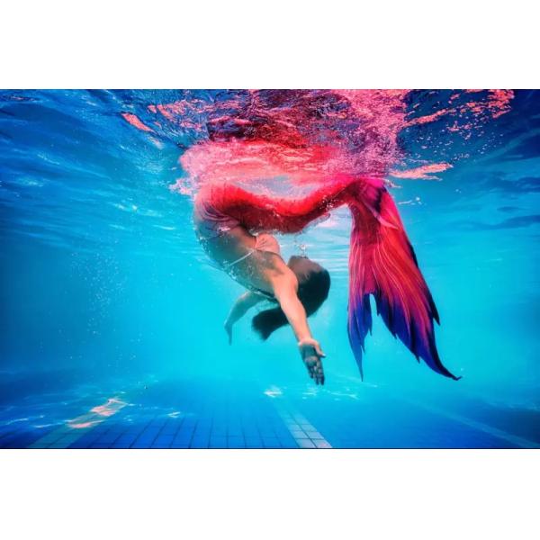 Flexible Ladies Mermaid Tail , Mermaid Tail Swimsuit Adult With Side Fins