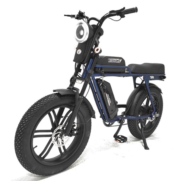 Retro E Bike GOMID 1000W Hub Motor Fat Tire Electric Bicycle with Full Suspension and High Capacity Lithium Battery