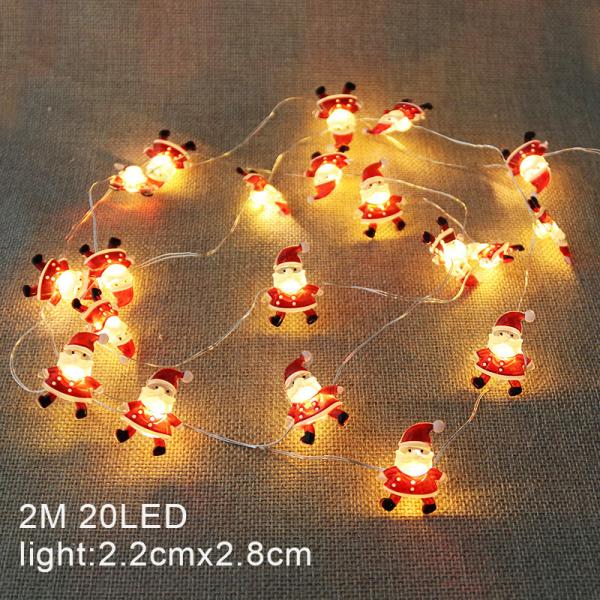 Santa Claus Scepter Snowflakes Elk Socks LED String Lights for Fairy Christmas Decoration