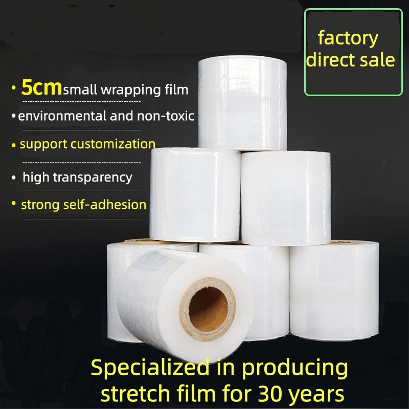 Premium High Elastic Tear Resistant LLDPE Transparent Protective Hand Stretch Film Rolls for Pallet Logistics Industrial Packing