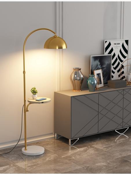 USB coffee table floor lamp Nordic modern sofa side bedroom bedside floor lighting standing lamp wireless charging